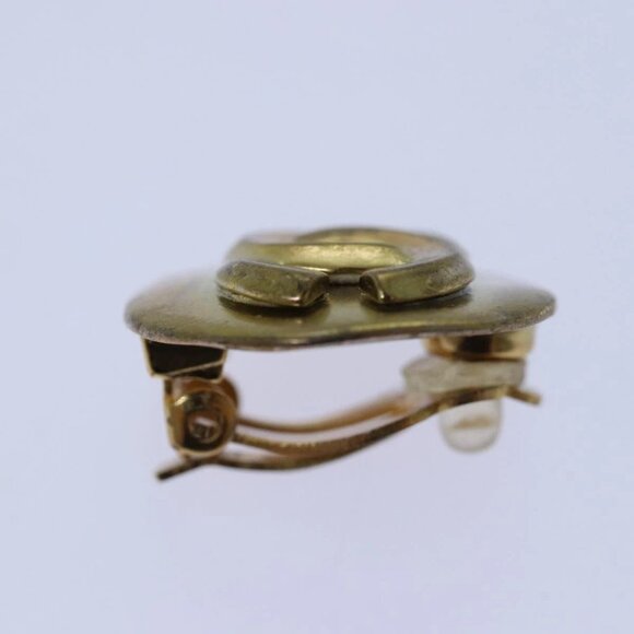 CHANEL COCO Mark Earring metal Gold CC Auth hk1464 - Picture 10 of 14